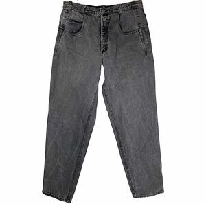 Guess Vintage Washed Black Gray High Rise Tapered Denim Retro Mom Jeans Size 38